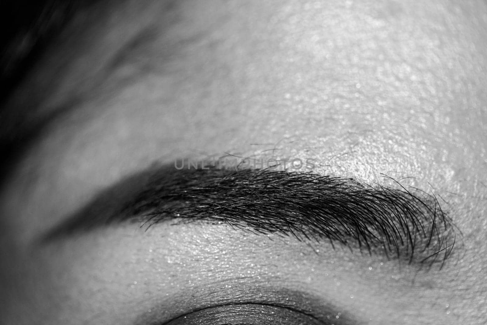 eyebrow macro attractive clean skin black white