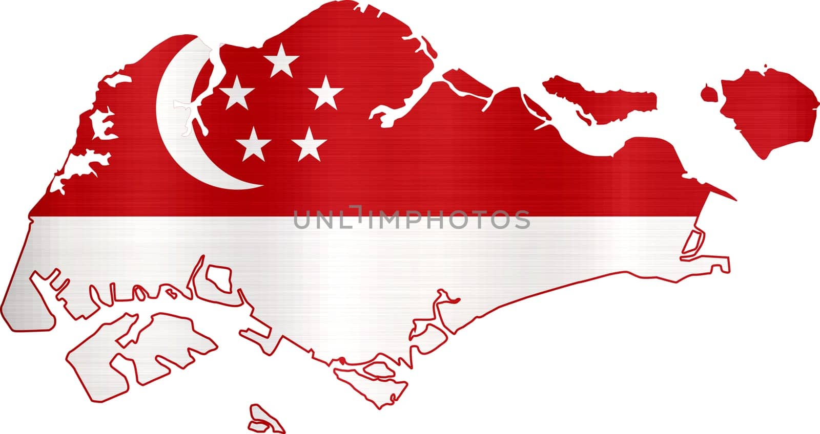 flag map singapore illustration