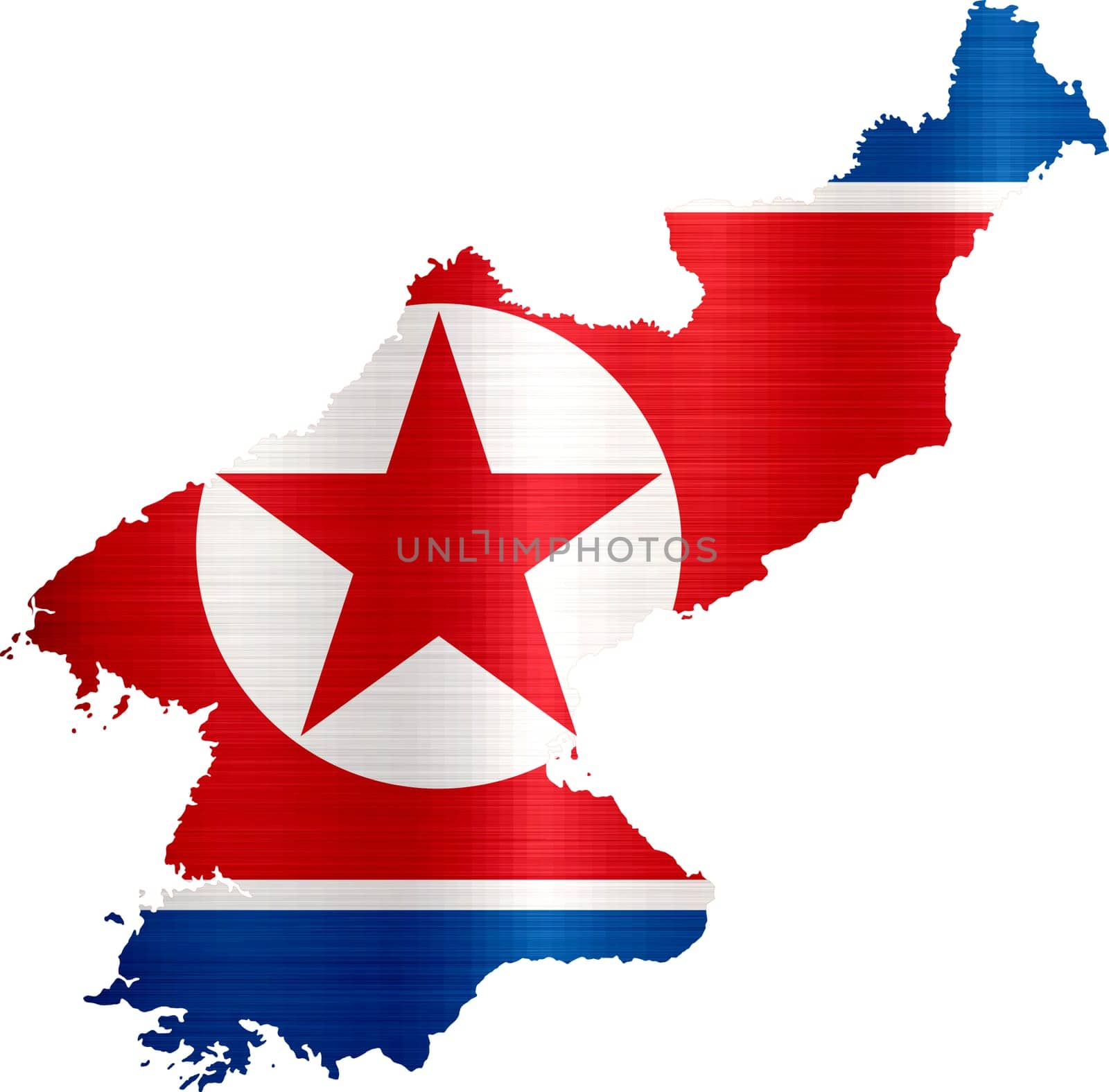 flag map north korea illustration