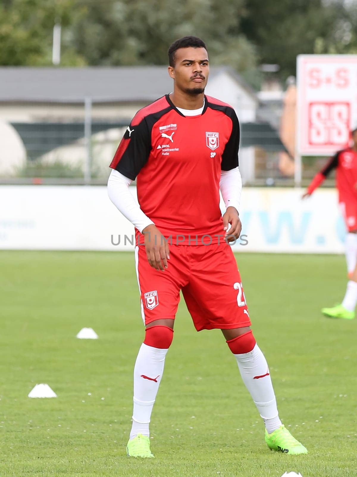 Marvin Ajani (Hallescher FC) at the friendly match Hallescher FC against Berliner AK on 30.06.2017 in Dessau