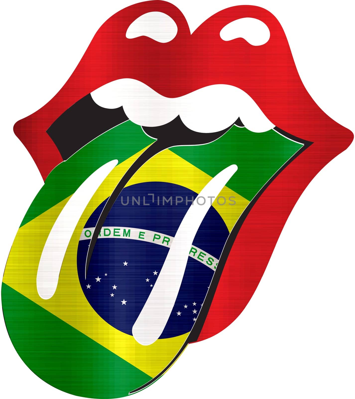 Rolling Stones brazil flag illustration
