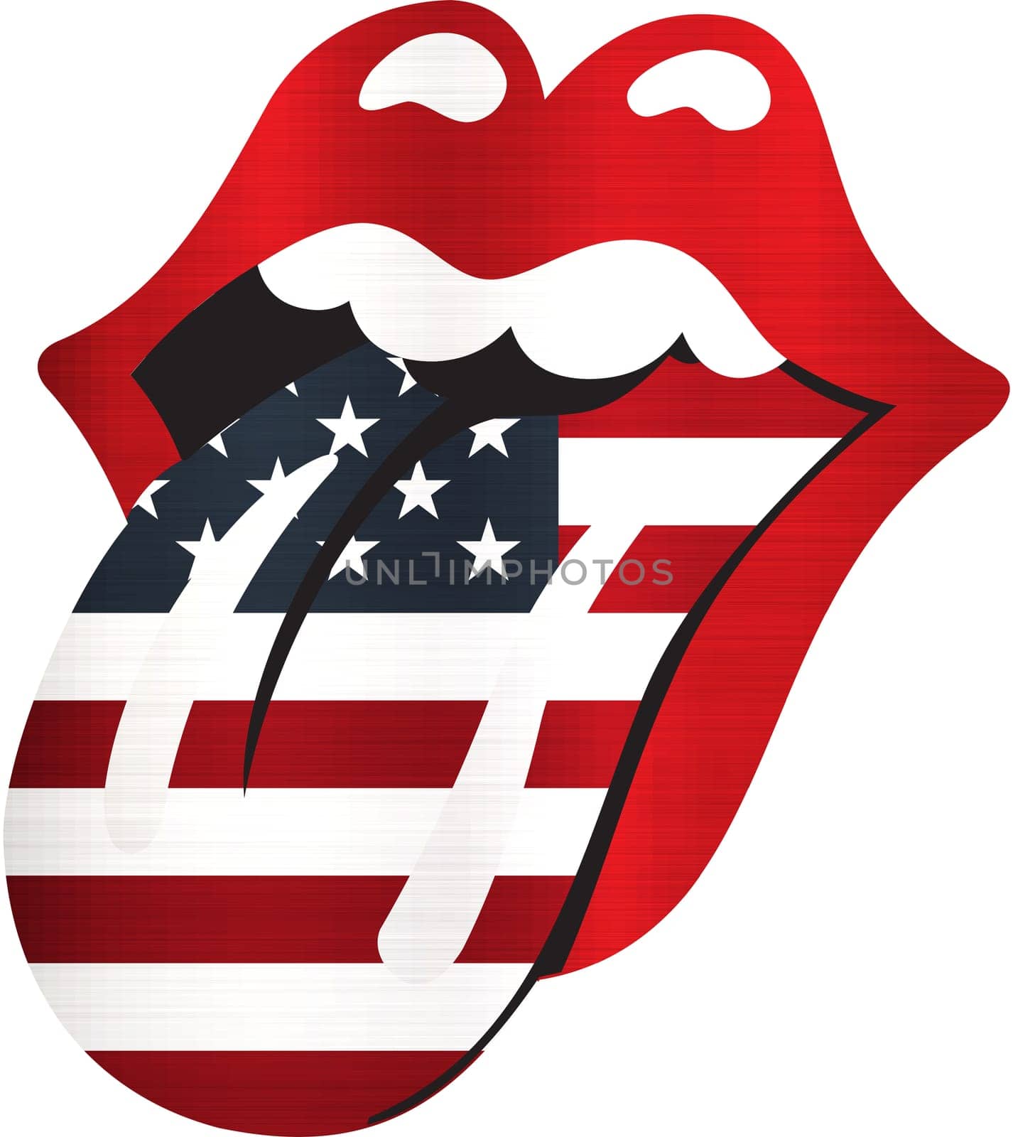 Rolling Stones united states flag illustration