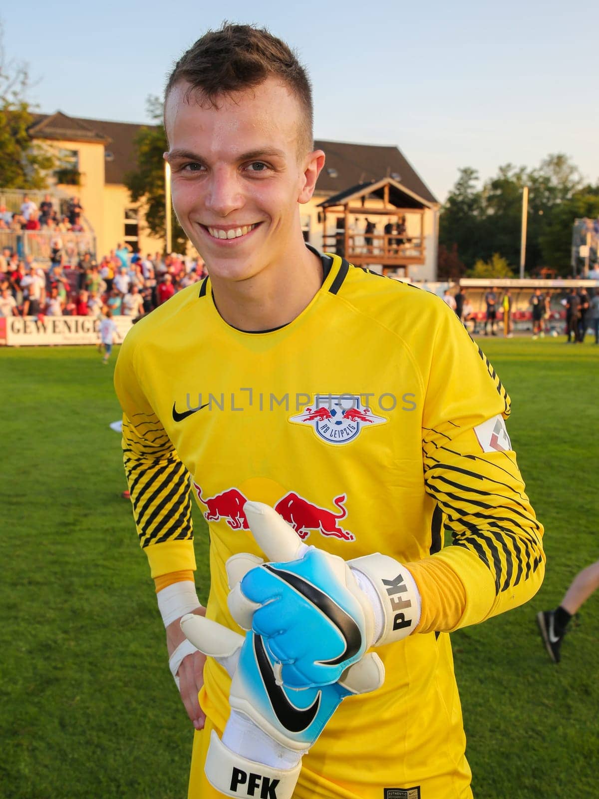 Goalkeeper Philipp Köhn ( RB Leipzig) at the charity match ZFC Meuselwitz against RB Leipzig on 18.07.2017 in Meuselwitz