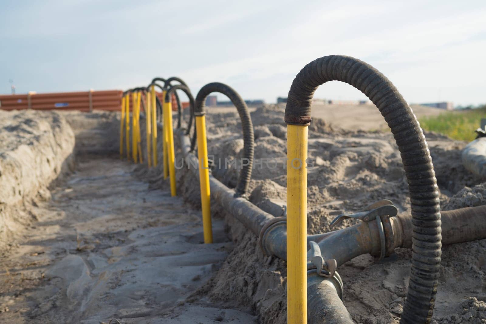 drainage system on a construction site