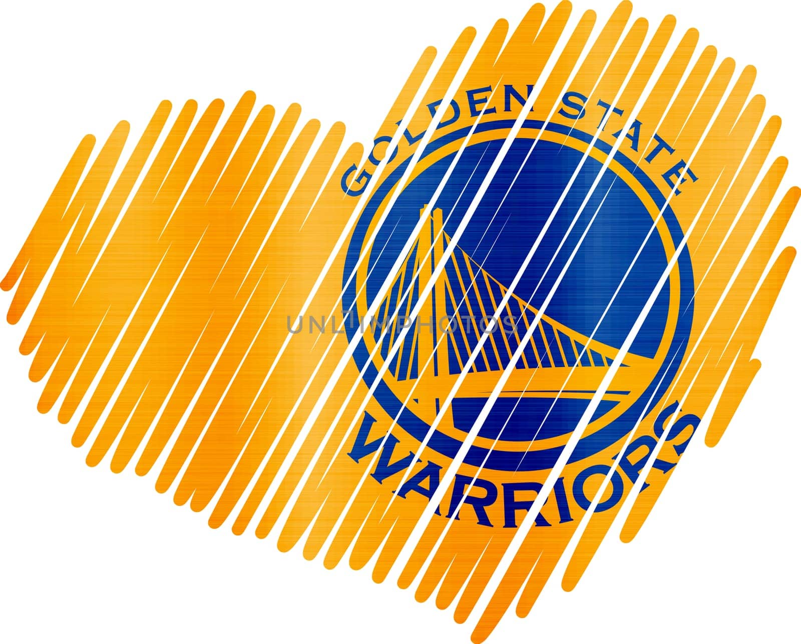 Lined Heart golden state warriors