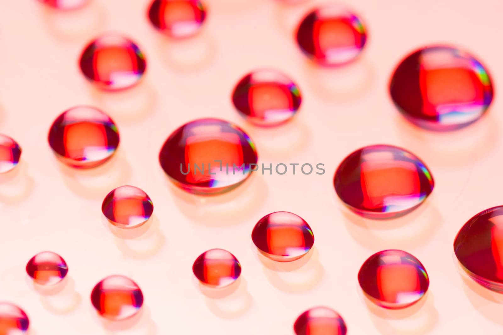 Red water drops are as abstract background.