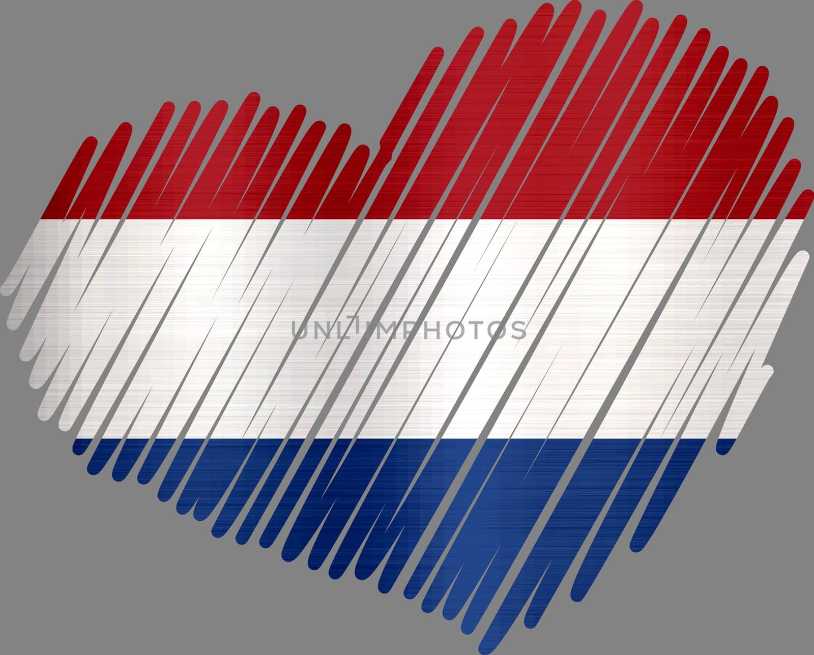 Lined Heart Netherlands metallic