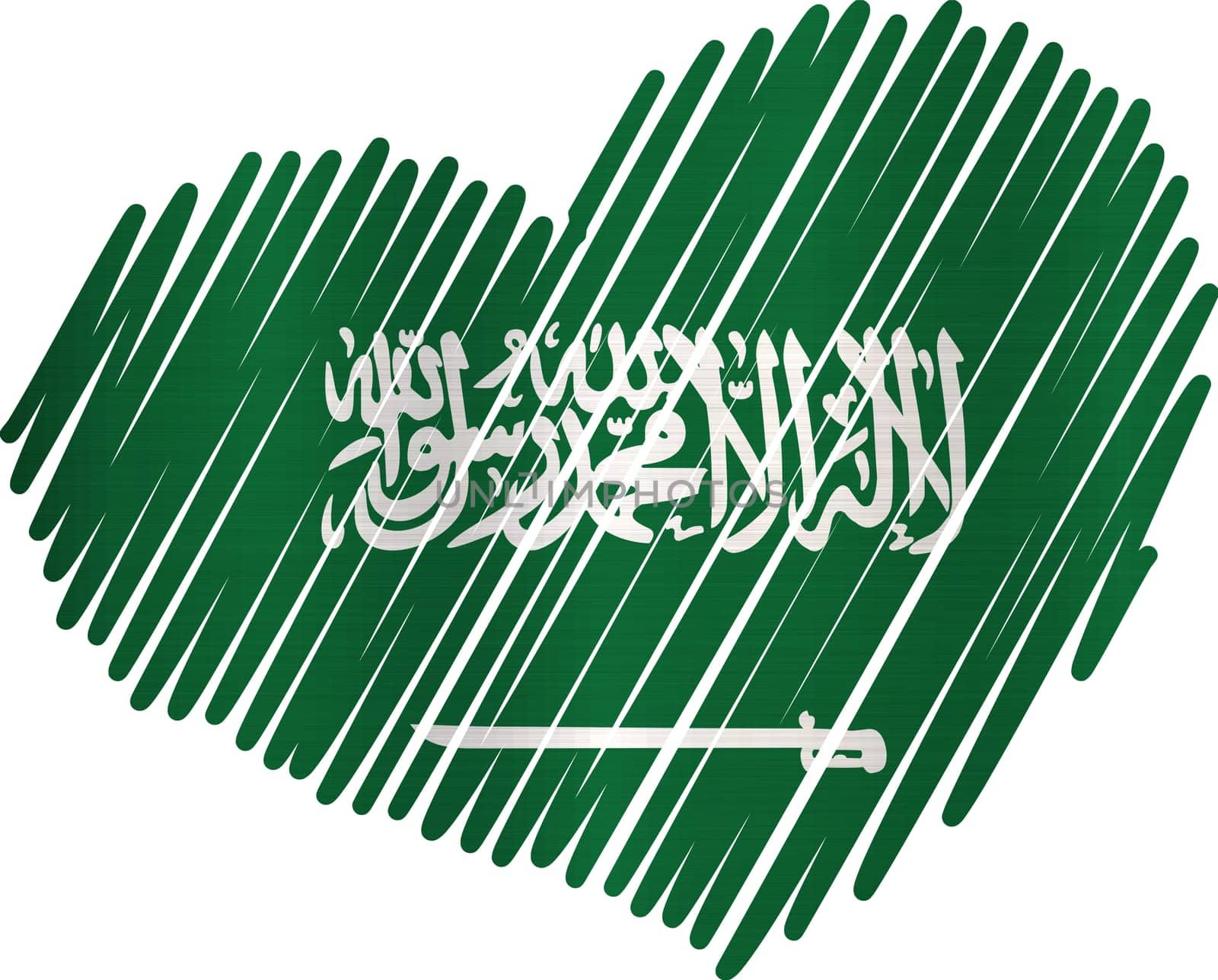 Lined Heart Saudi Arabia metallic texture