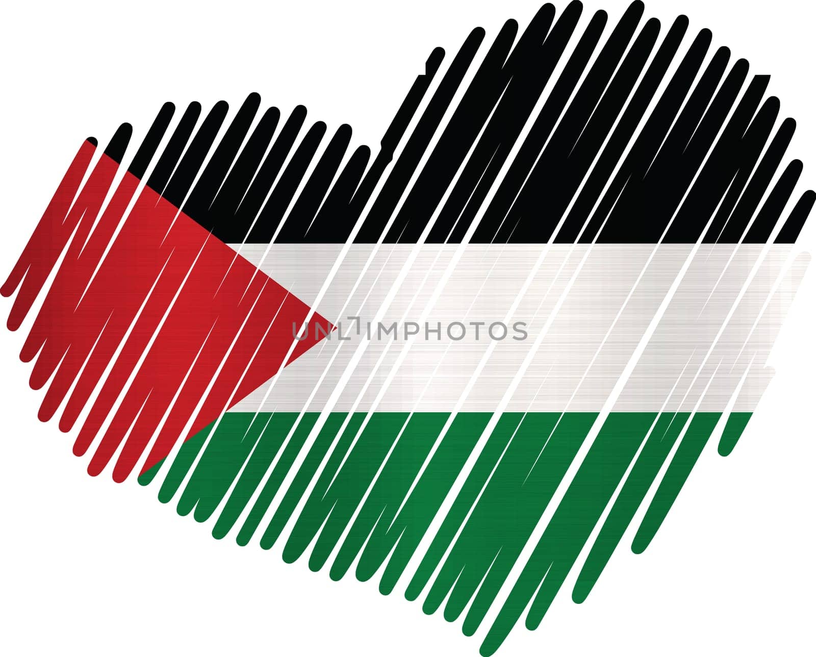 Lined Heart palestine metallic texture