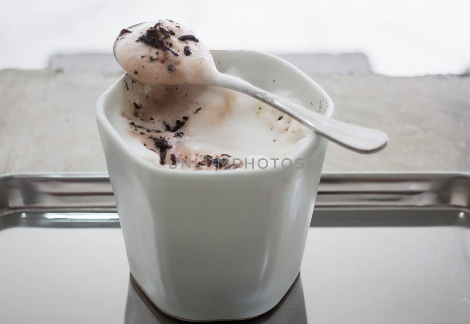 Hot cup of cocoa drink, stock photo