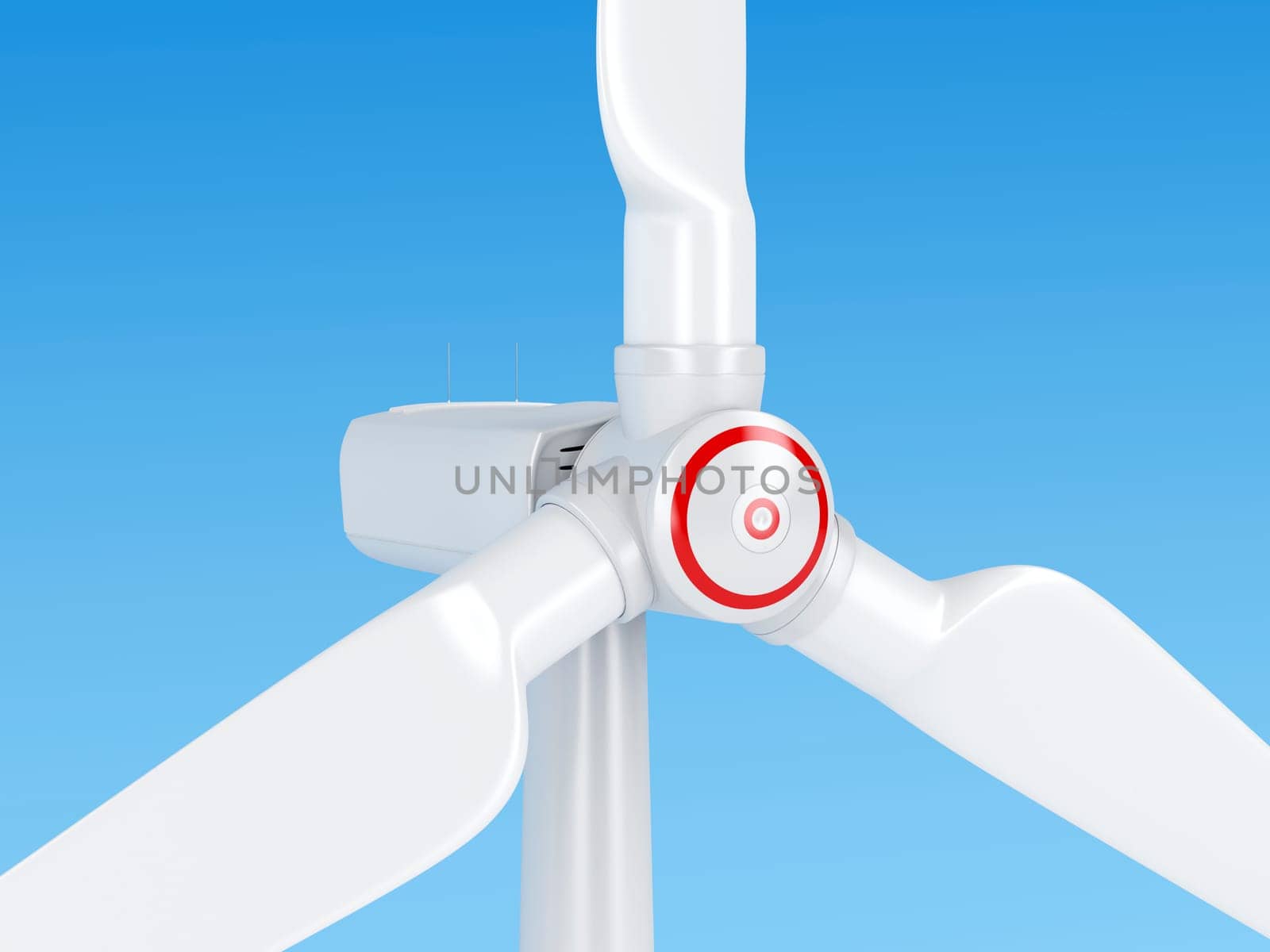 Close-up of wind turbine generating electricity