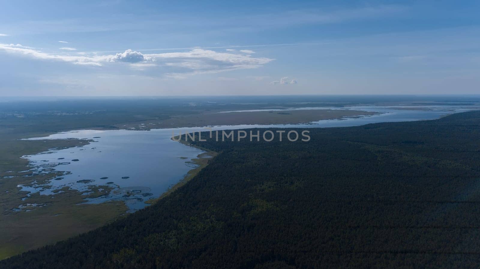 Engure Latvia Aerial view of countryside drone top view