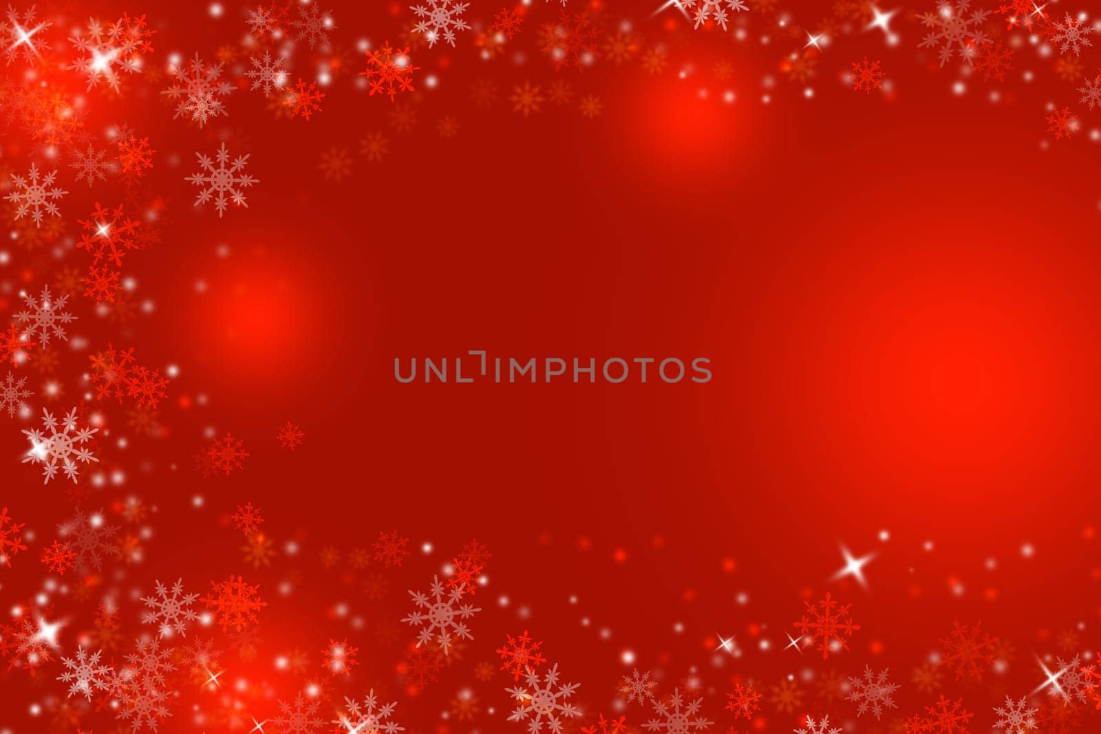 Winter or Christmas illustration background with snowflakes, space for text or image