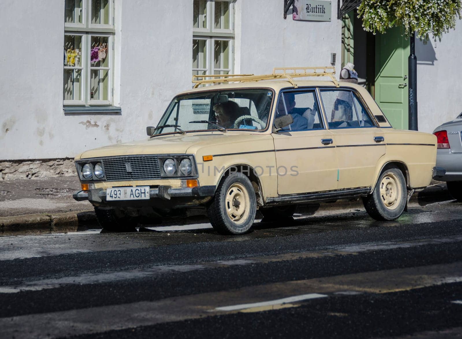 A vintage Lada car parked in the street, Kuressaare, Laaremaa, Estonia