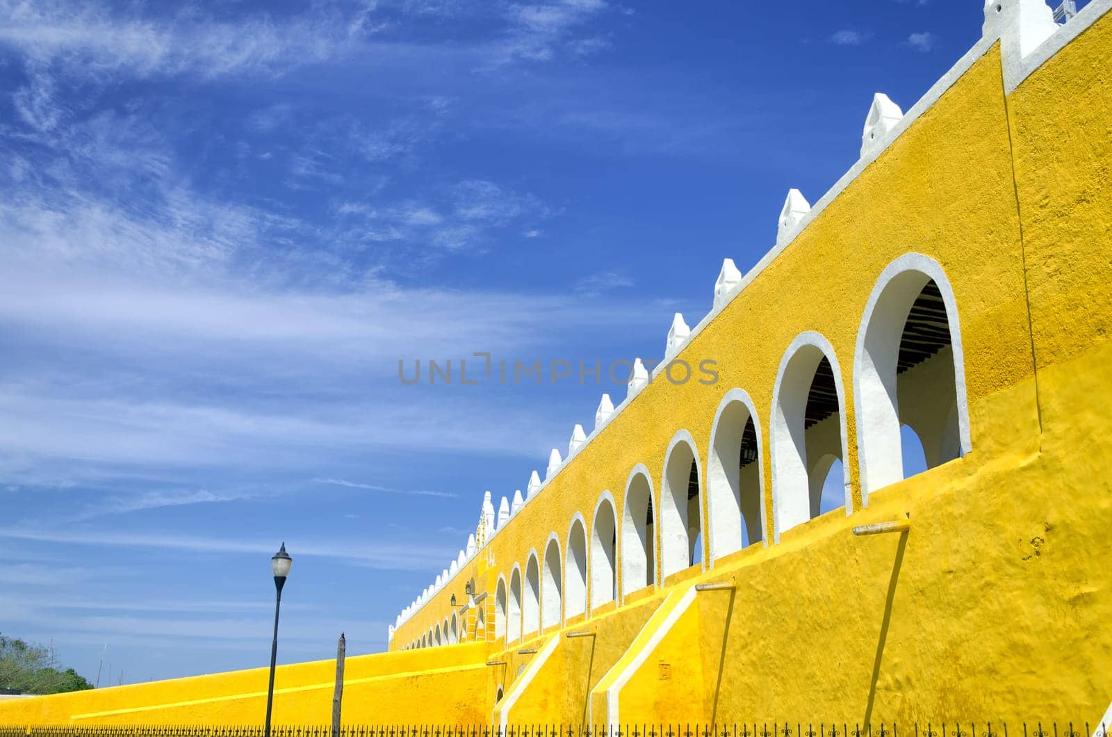 Entrance of the  Convento De San Antonio De Padua on the main plaza in Izamal, Mexico