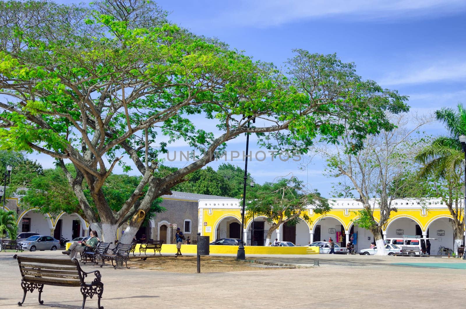 IZAMAL, MEXICO - FEBRUARY 19: Central Plaza in Izamal, Mexico on February 19, 2017