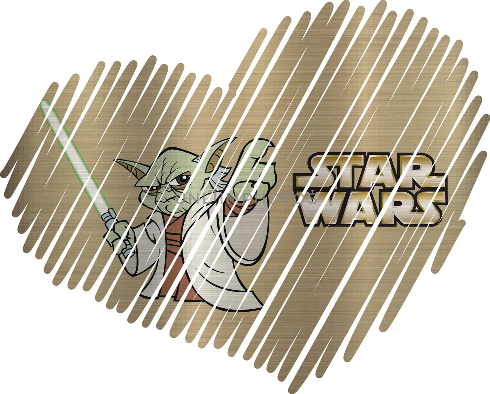 Lined Heart yoda star wars