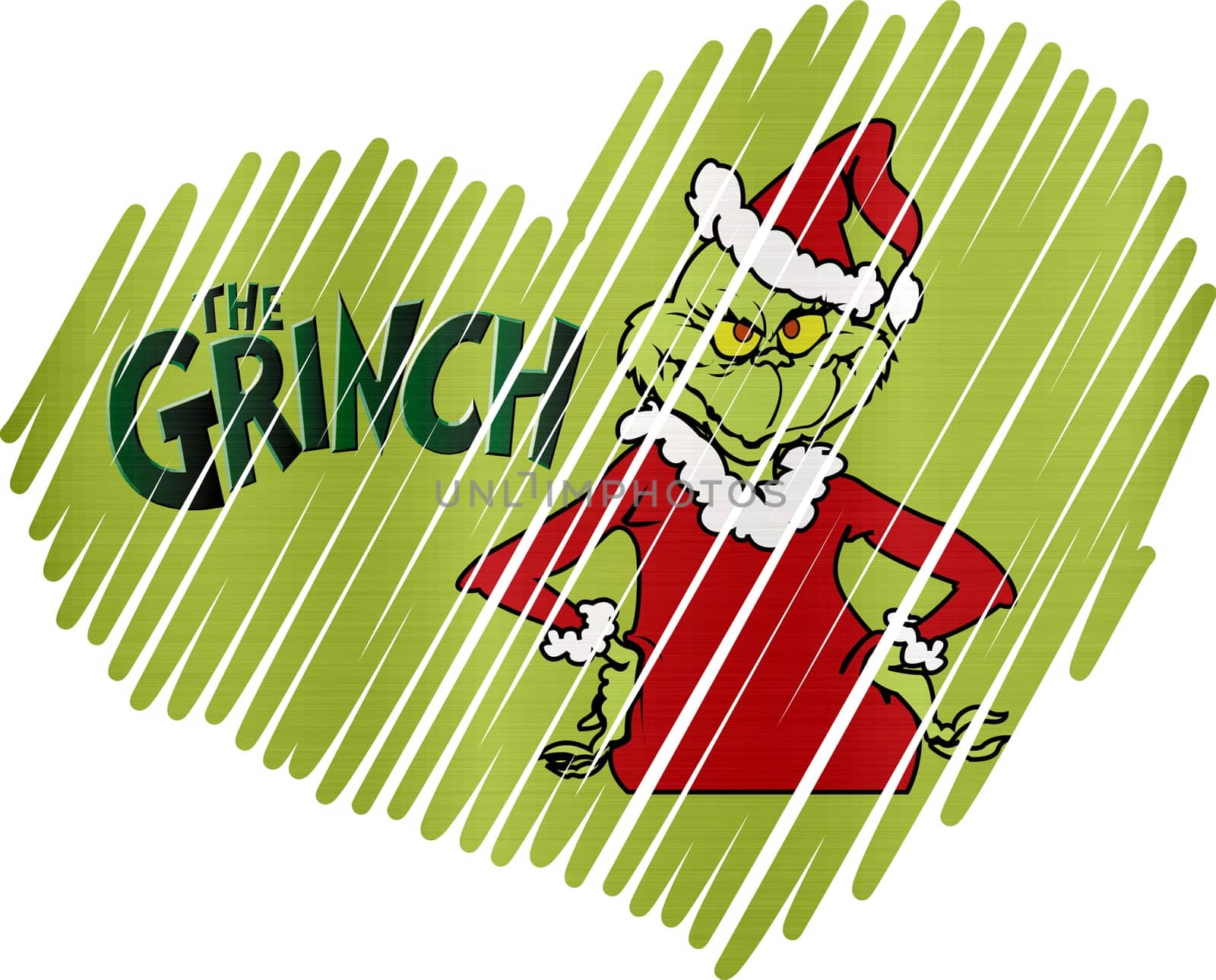 Lined Heart the grinch metallic texture