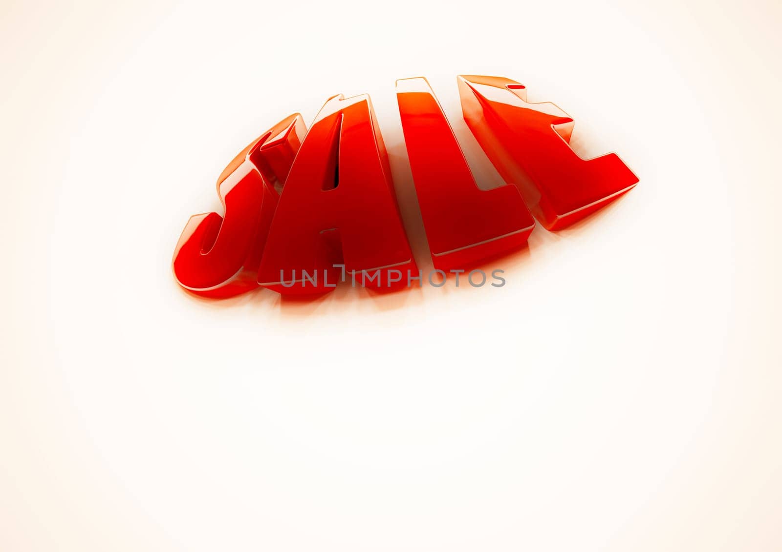 Dimensional inscription of SALE isolated on background. 3D rendering.