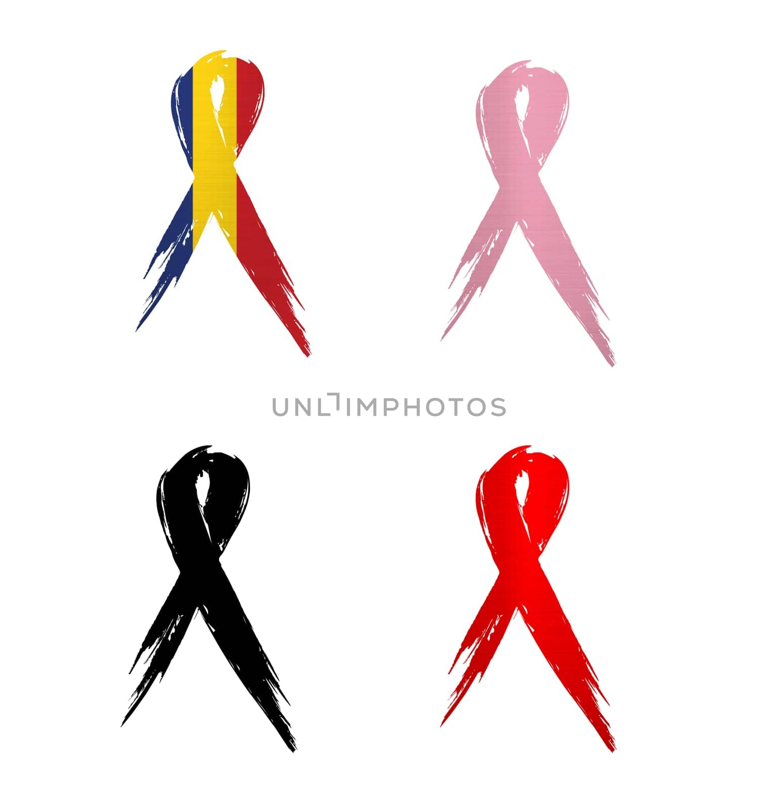 ribbon romania country aids cancer mourning illustration