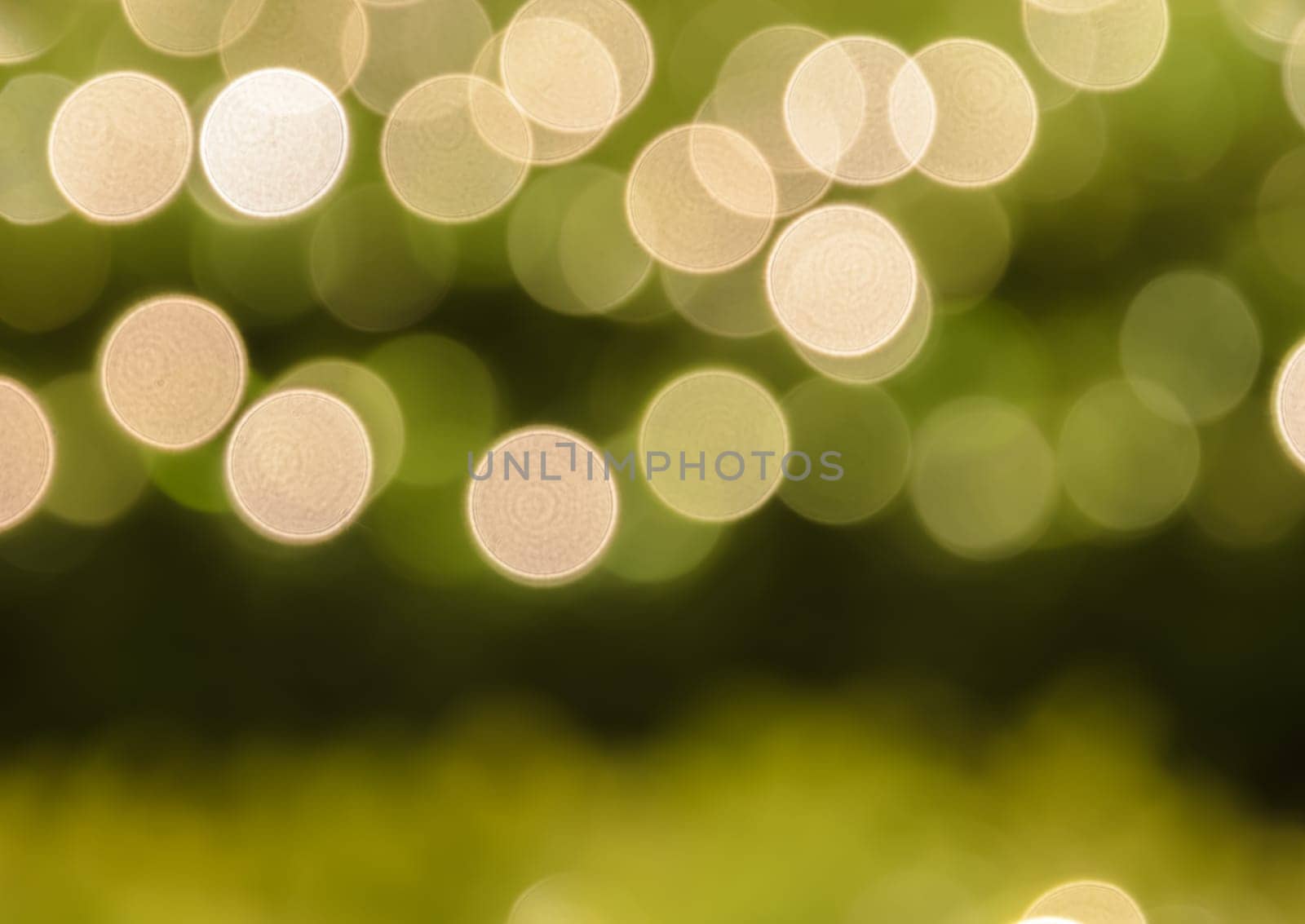 Defocused abstract yellow and green Christmas bokeh background