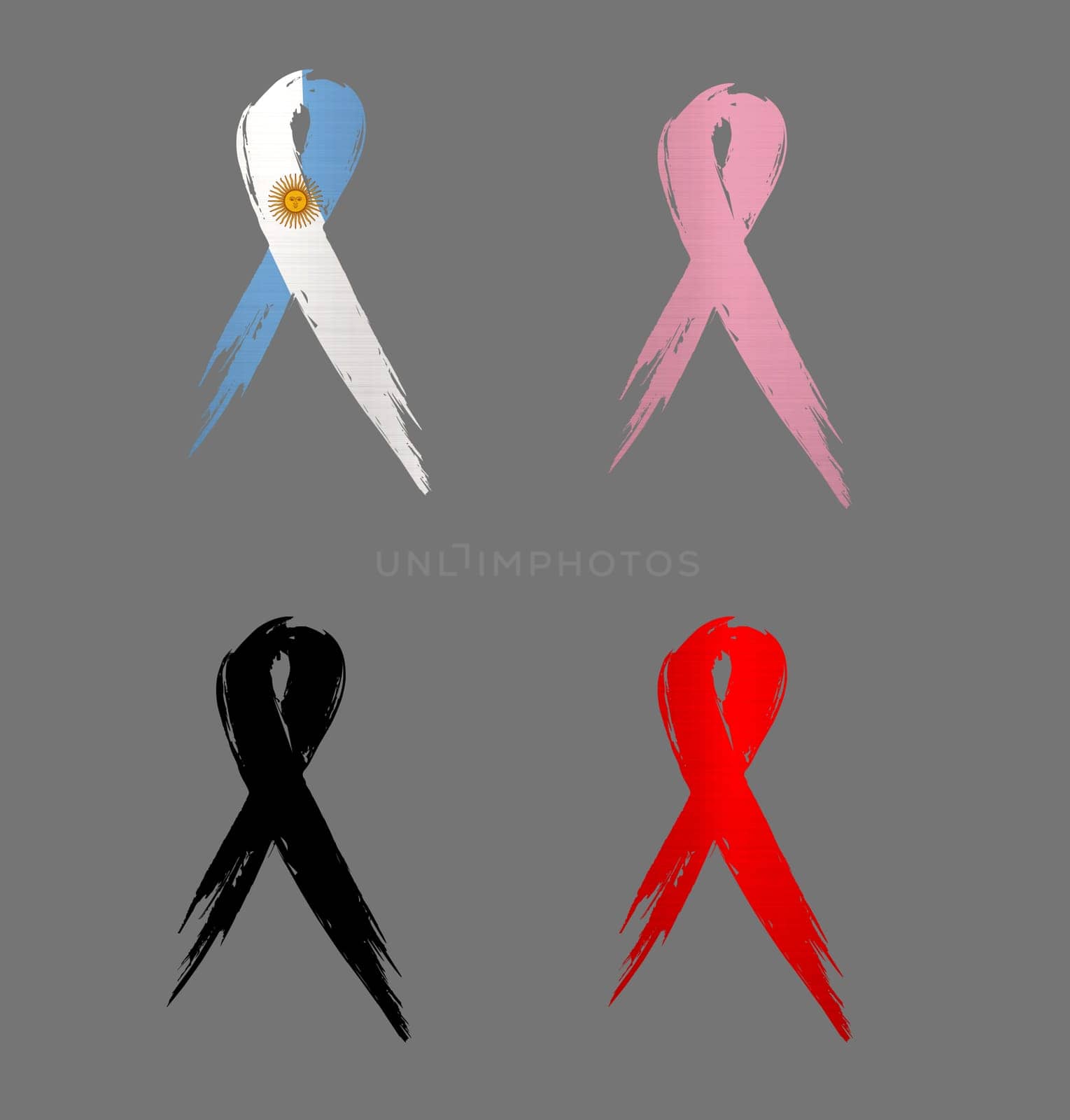 ribbon argentina country aids cancer mourning illustration