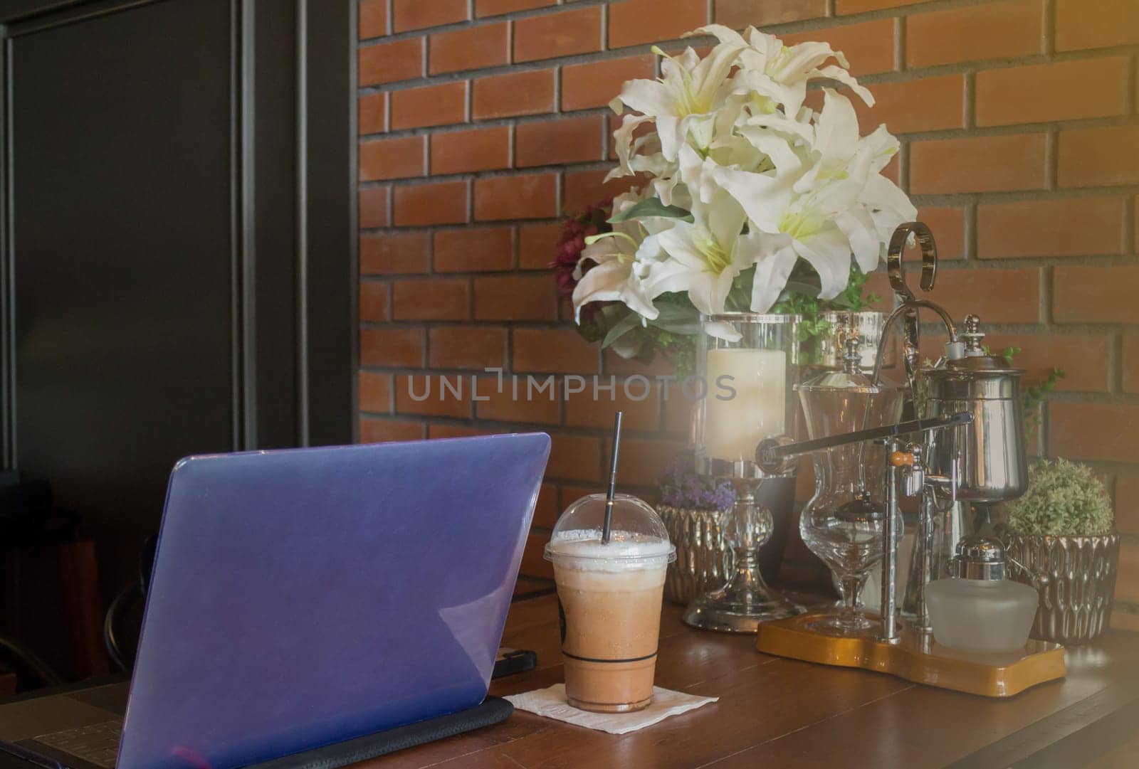 Creative home office of freelance, stock photo