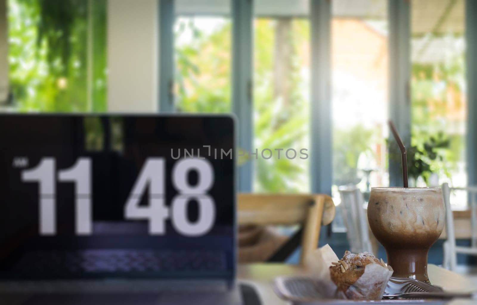 Creative home office of freelance, stock photo