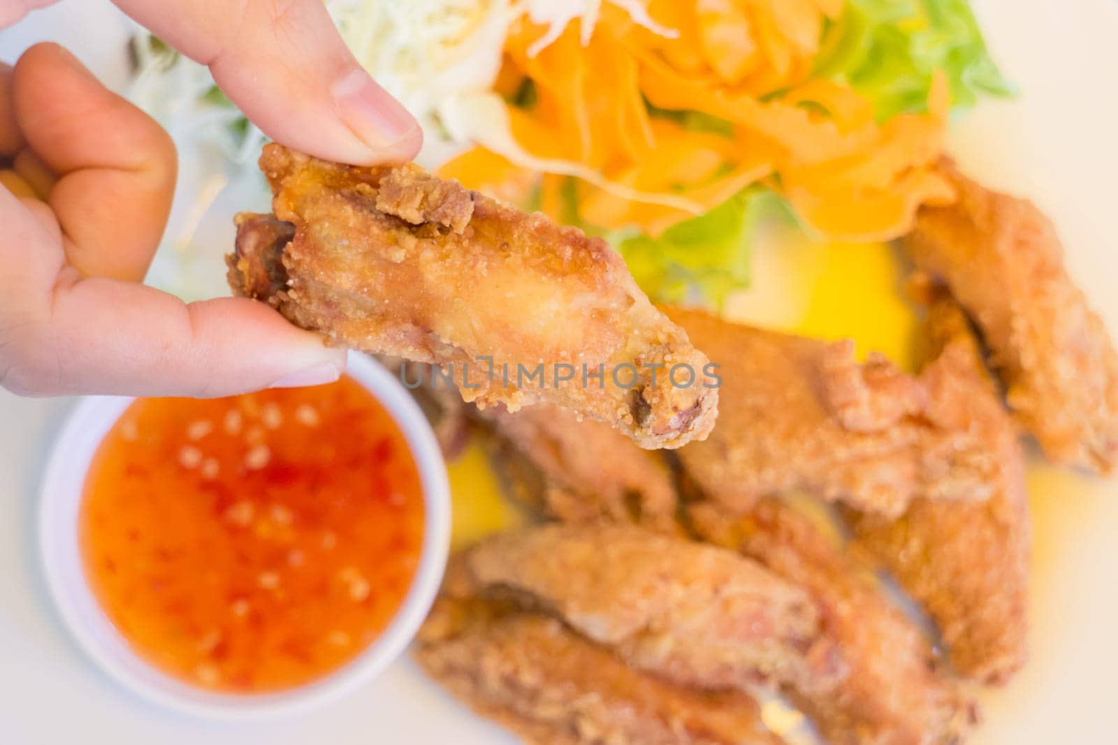 Delicious deep fried chicken wings, stock photo