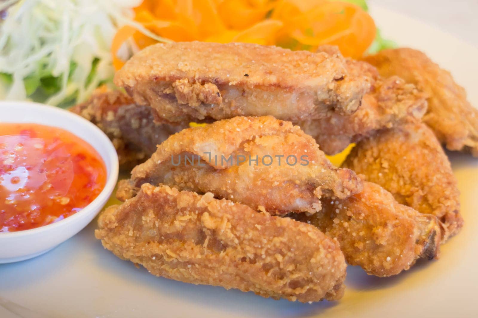 Delicious deep fried chicken wings, stock photo