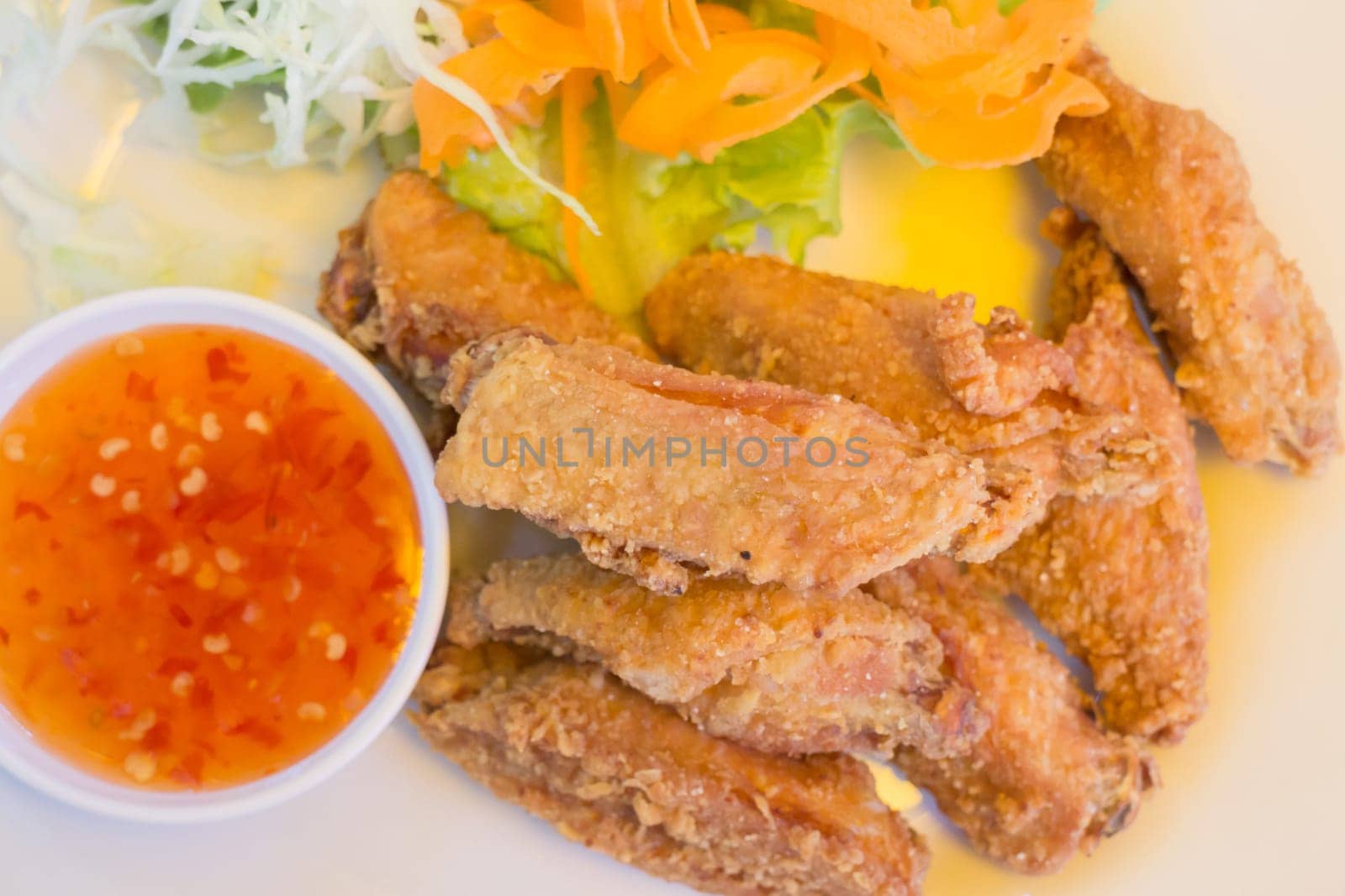 Delicious deep fried chicken wings, stock photo