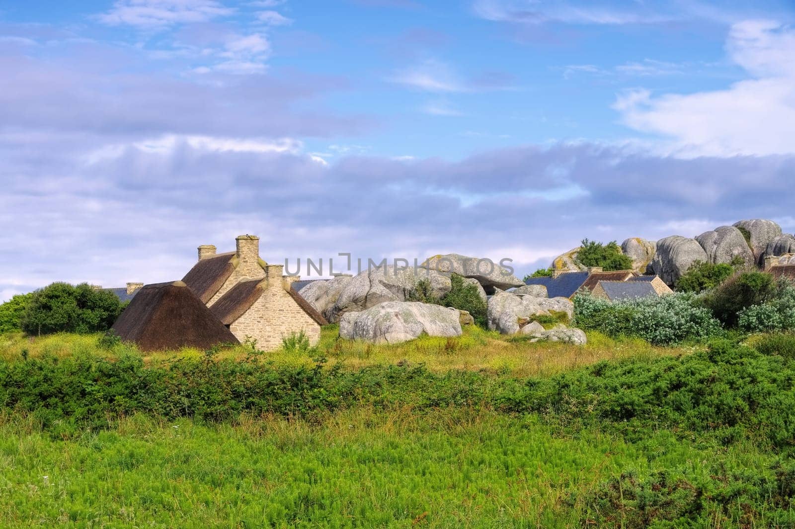Village of Meneham in Brittany,Finistere in France - village Meneham in Finistere in Brittany,France