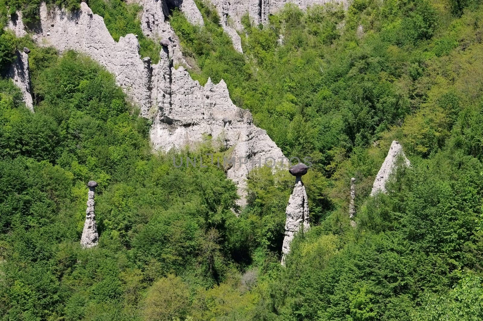 Cislano Earth pyramids on Lake Iseo a geological peculiarity - Earth pyramids Cislano near Lake Iseo,Hoodoos a geologic formation