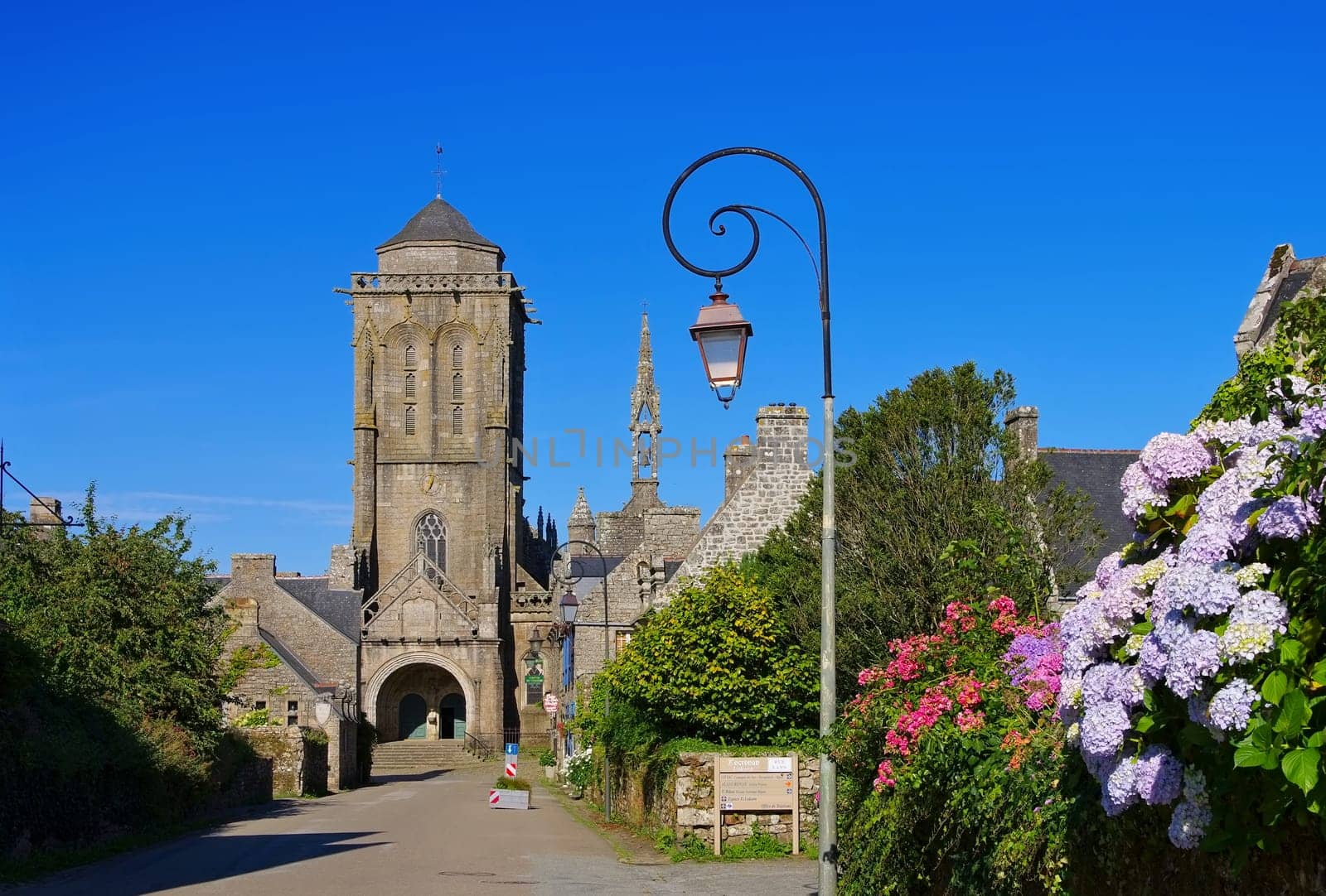 the medieval village of Locronan in Brittany,France - medieval village of Locronan,Brittany in France