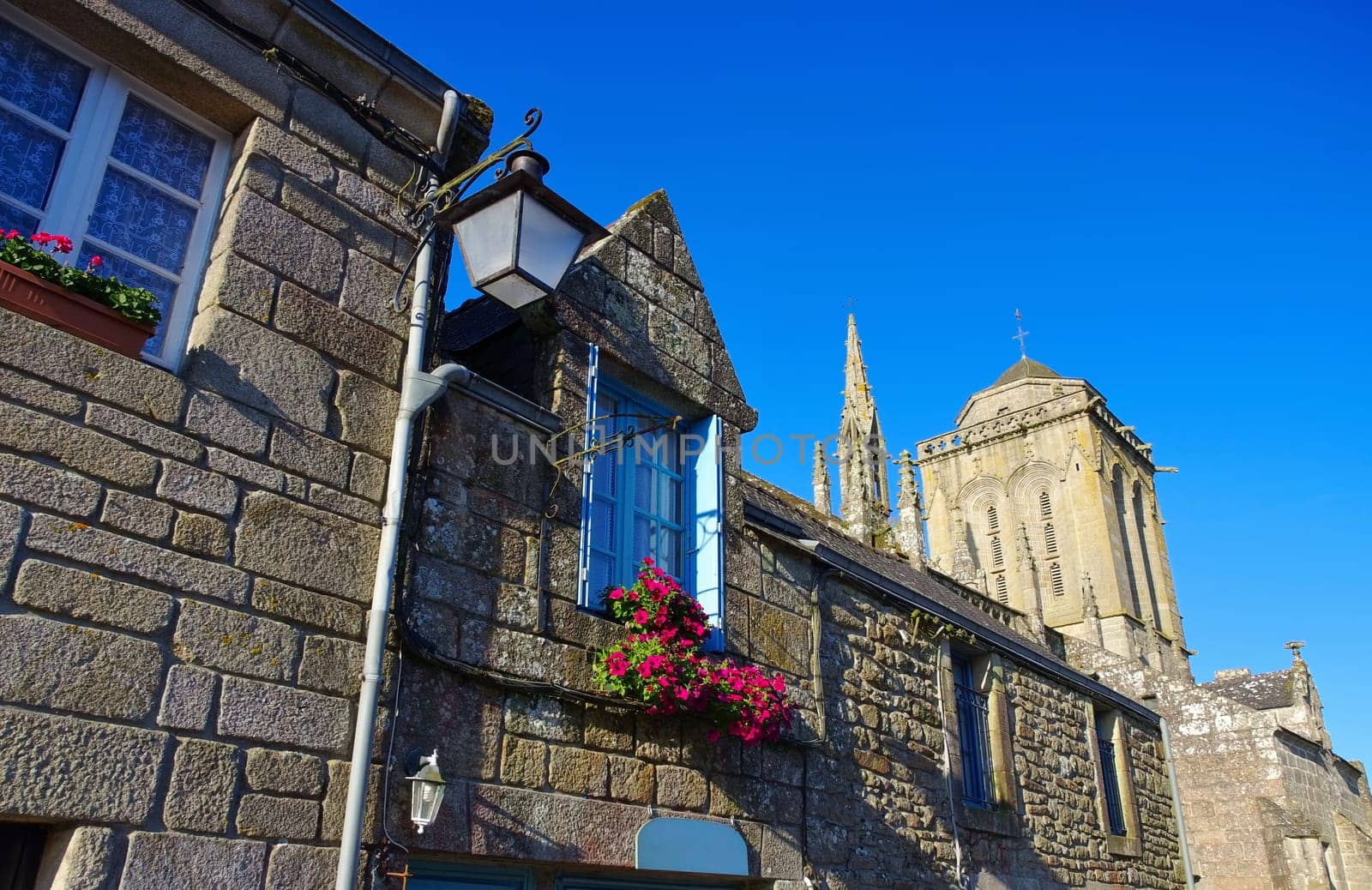 the medieval village of Locronan in Brittany,France - medieval village of Locronan,Brittany in France