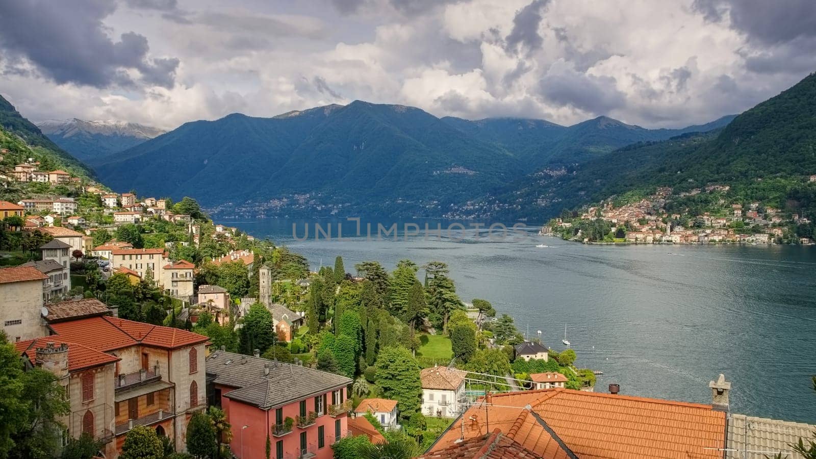 Torno on Lake Como in Italy,view from Moltrasio - Torno Lake Como,Lombardy in Italy,view from Moltrasio