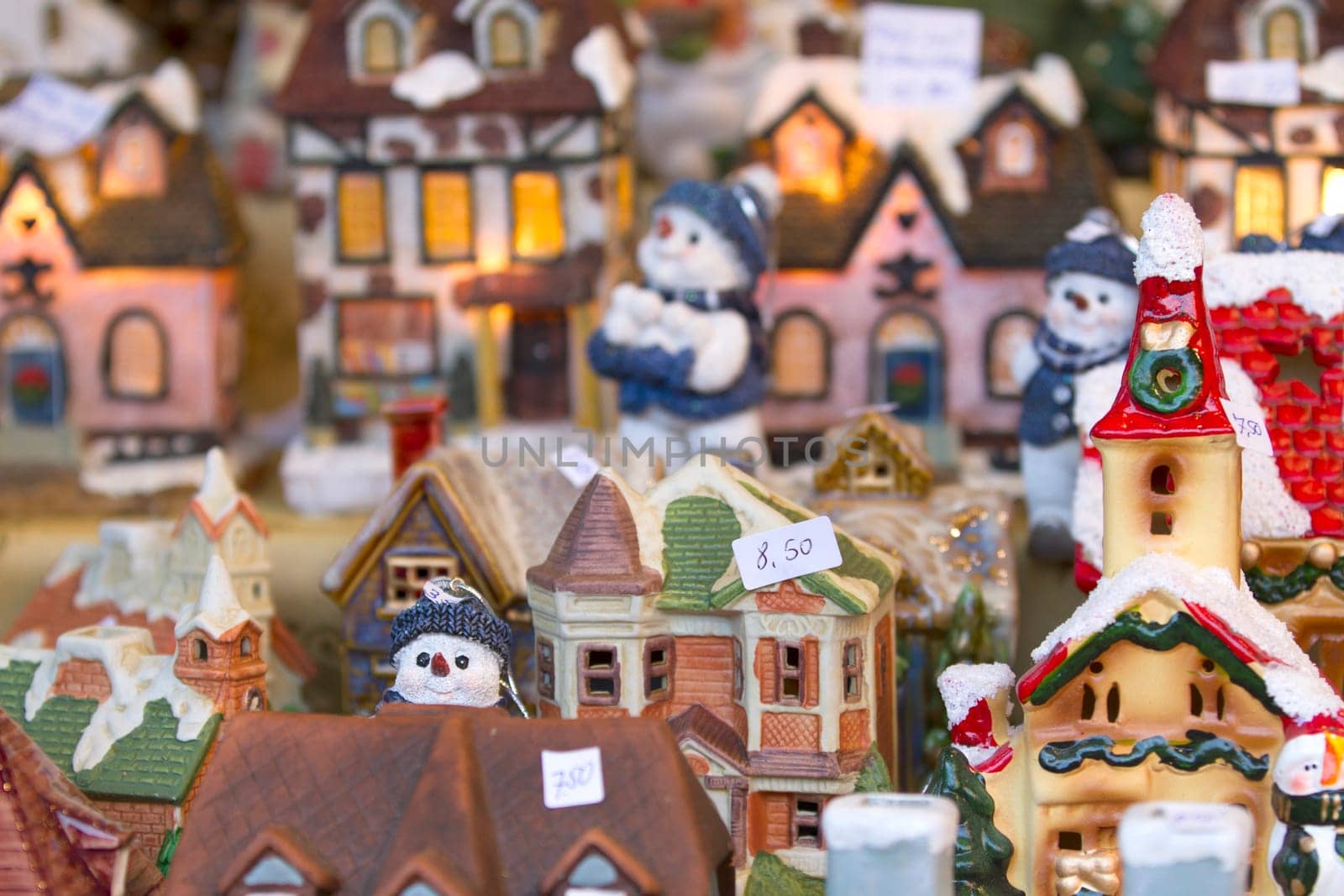 Decorative Christmas figures in detail at a Christmas market