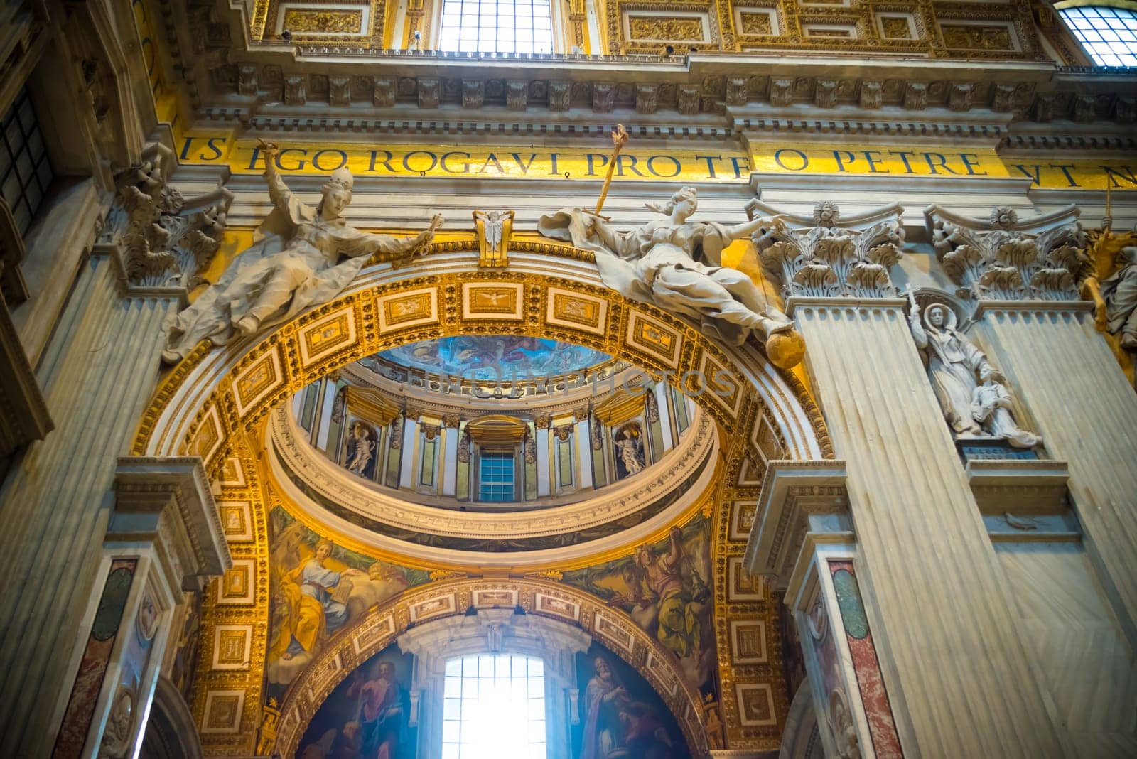 VATICAN CITY, VATICAN - OCTOBER 18, 2016: Interior of the famous St Peter's basilica. It is an Italian Renaissance church in Vatican City, the papal enclave within the city of Rome.