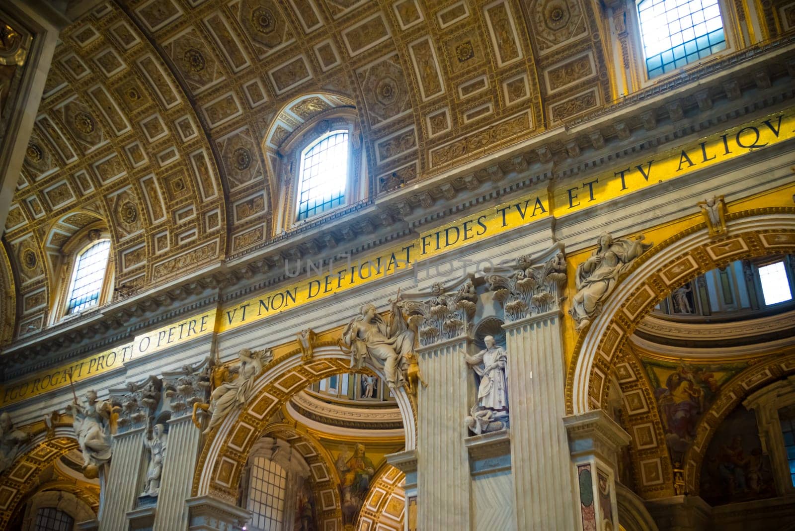 VATICAN CITY, VATICAN - OCTOBER 18, 2016: Interior of the famous St Peter's basilica. It is an Italian Renaissance church in Vatican City, the papal enclave within the city of Rome.