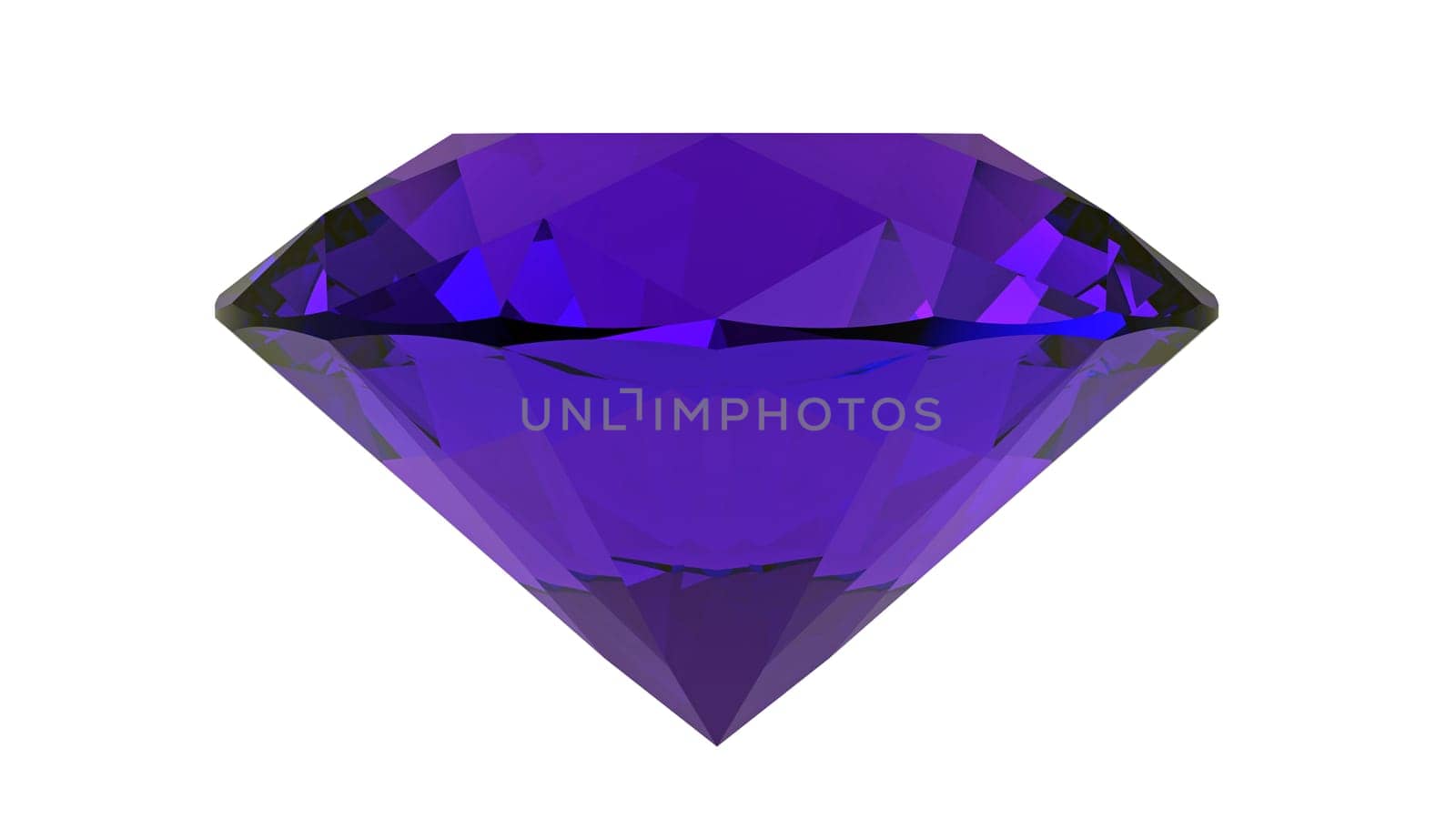 Amethyst, gemstone isolated on white, 3D rendering