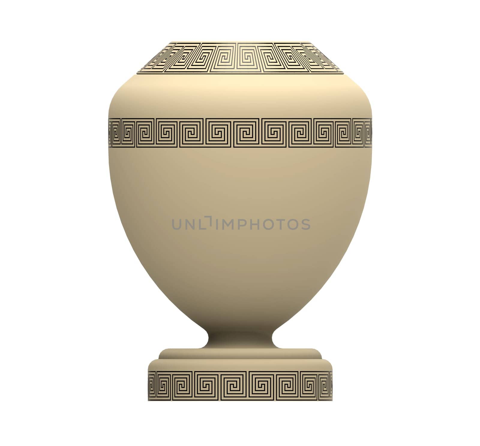 Cremation white urn, 3d rendering, isolated on white