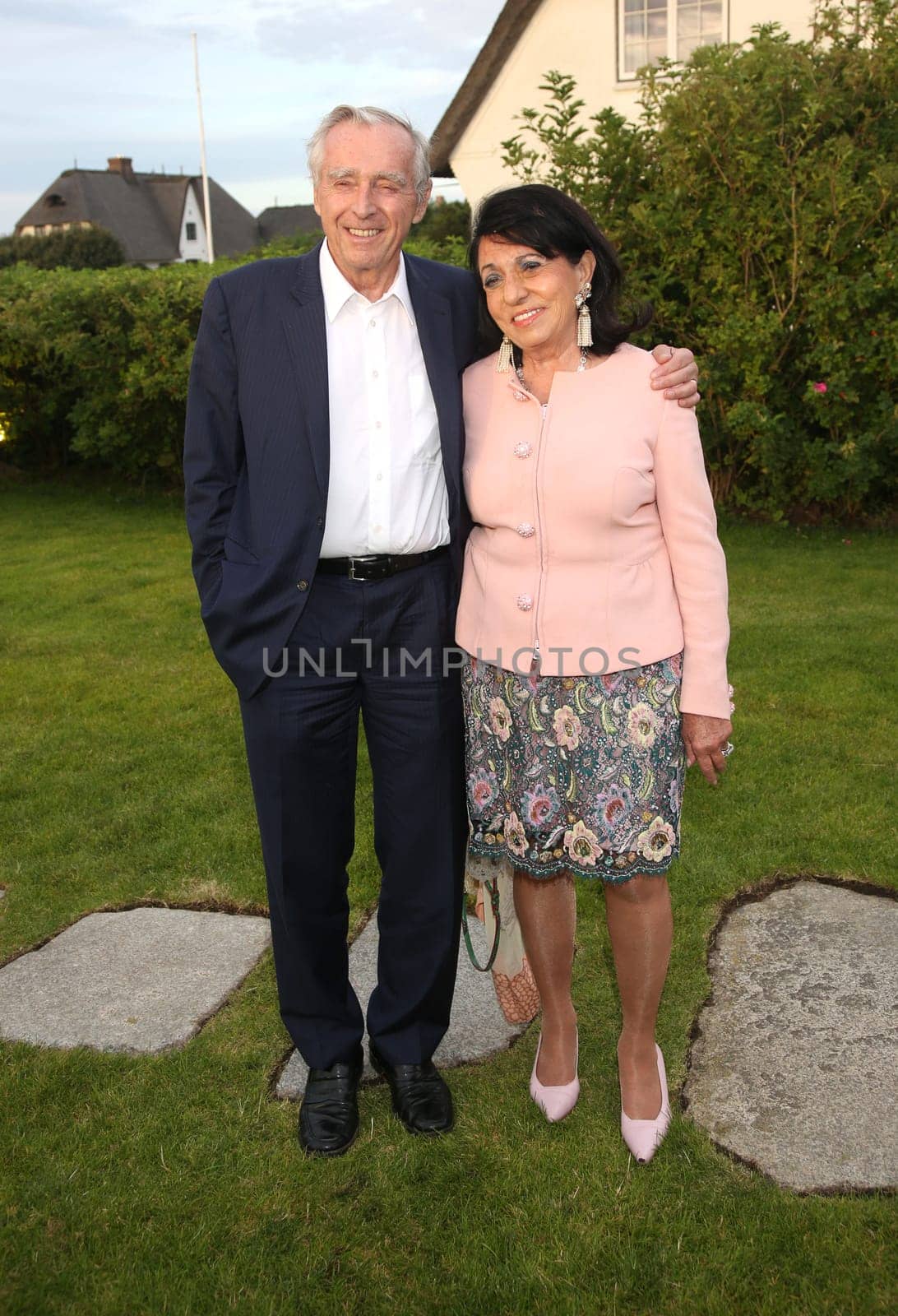 Regine Sixt with husband Erich Sixt ,. Manfred Baumann invited to the yearly crab dinner in his house in Morsum - Sylt