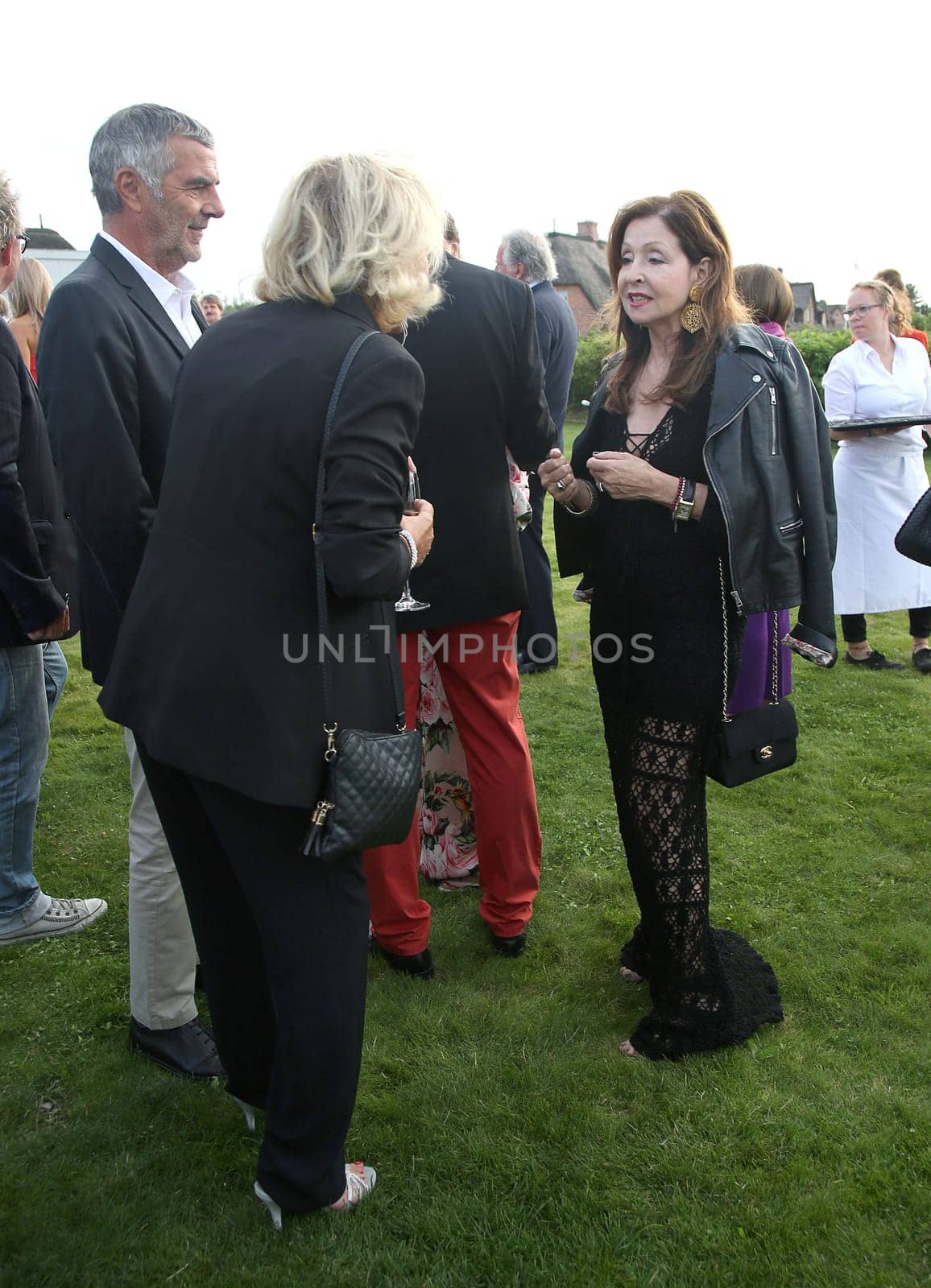Sabine Christiansen,Norbert Medus and Vicky Leandros ,. Manfred Baumann invited to the yearly crab dinner in his house in Morsum - Sylt