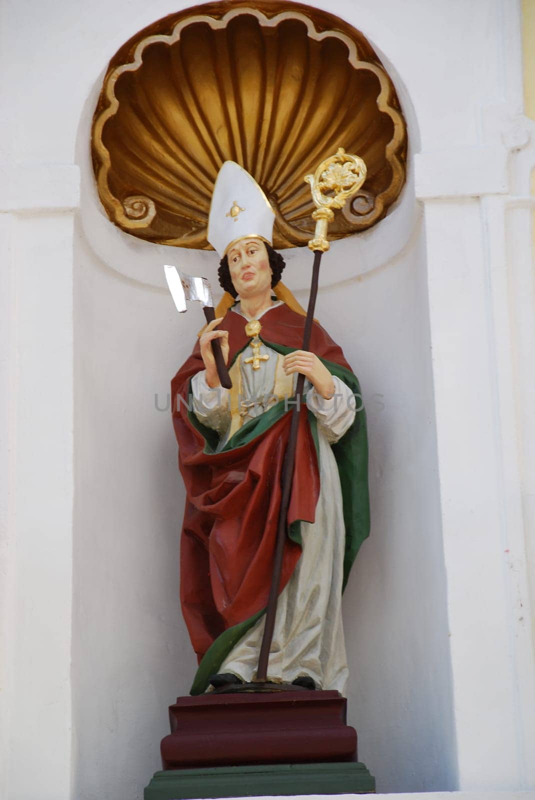St. St. St. Wolfgangsee Bishop Regensburg Salzkammergut Upper Austria Austria Bavaria Germany Holy Saint Figure Axe Mitra Beil Bishop's Staff Pilgrimage Pilgrimage Pilgrimage