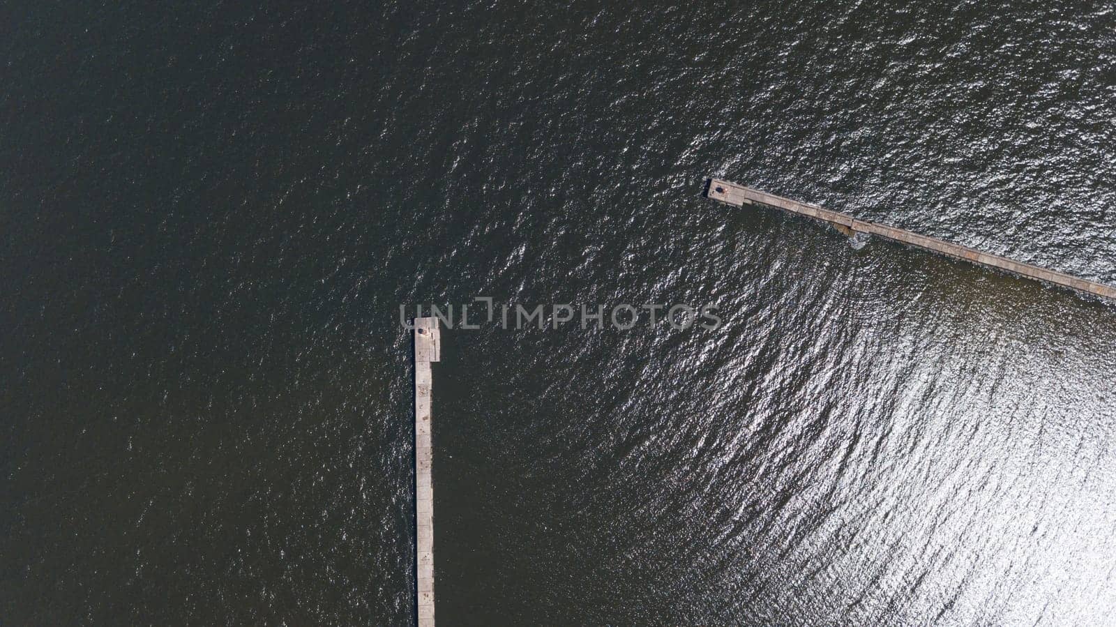 Harbor Roja Latvia Aerial view of countryside drone top view