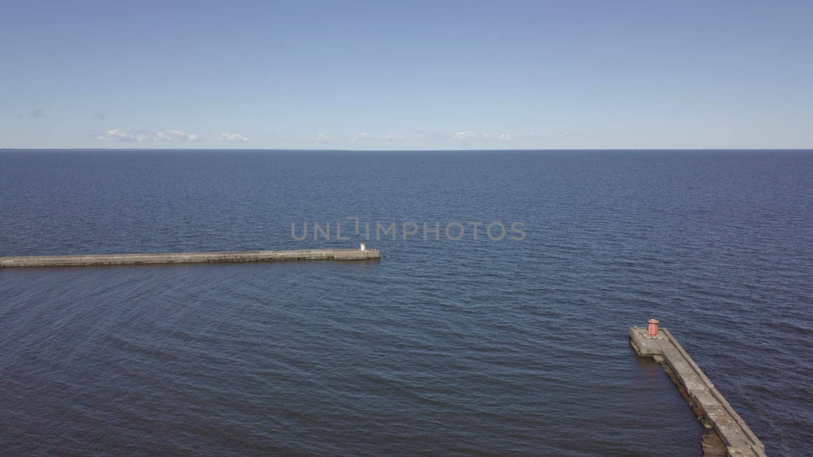Harbor Roja Latvia Aerial view of countryside drone top view
