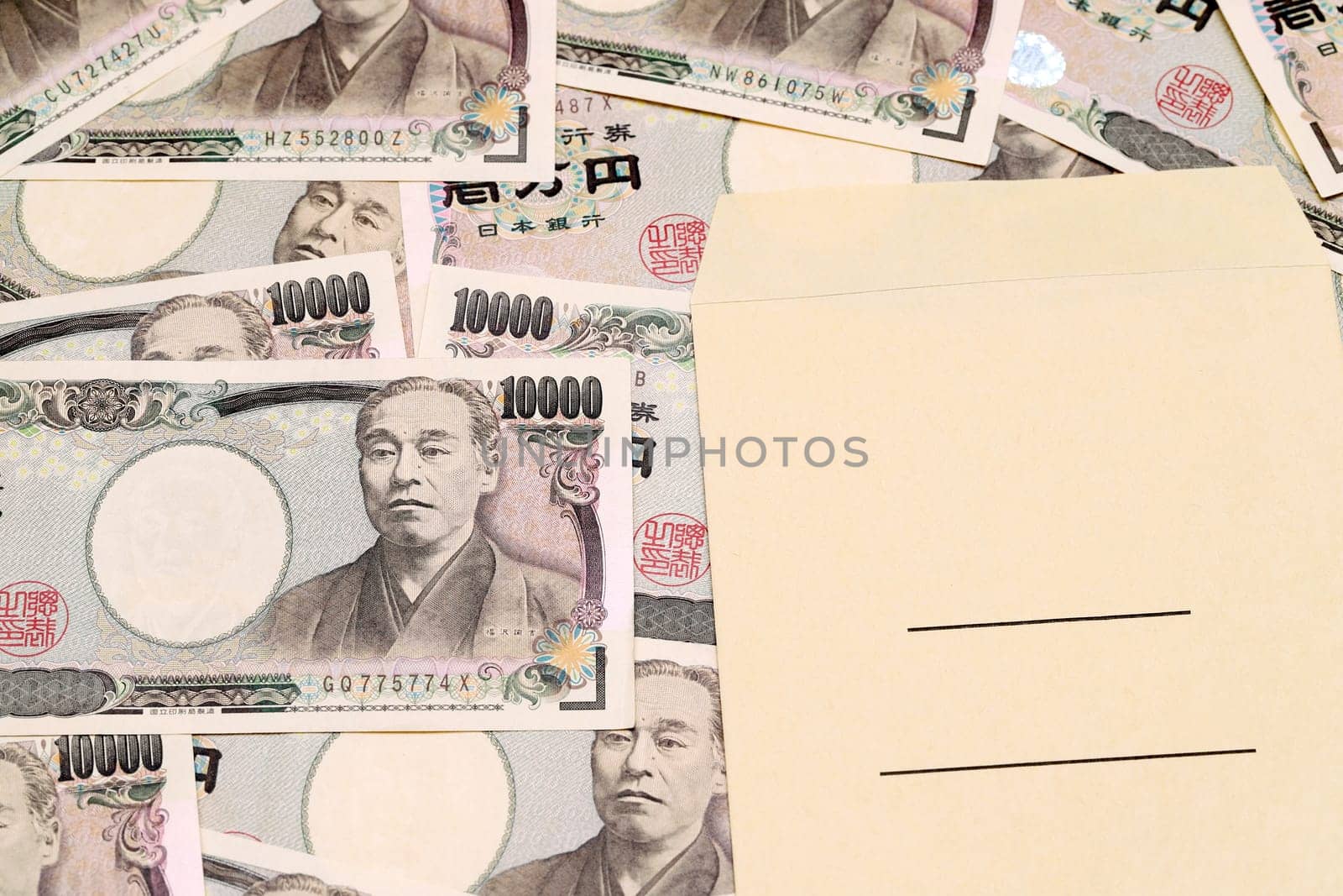 Japanese money and salary envelope