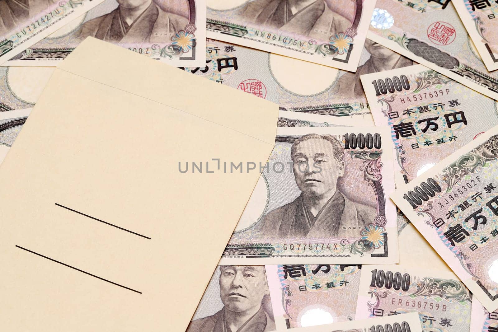 Japanese money and salary envelope