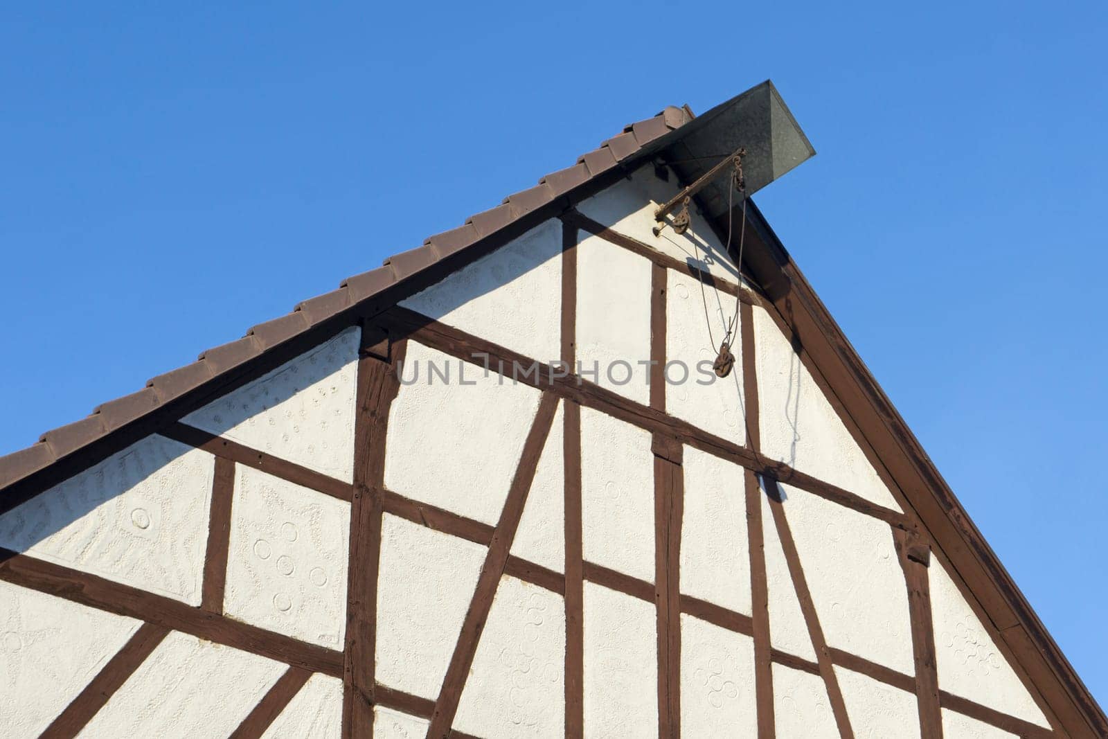 Gable of old half-timbered house in Germany,Hesse