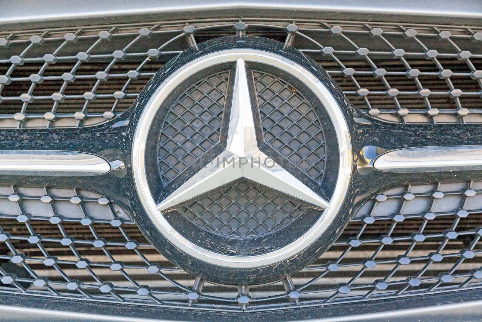 Stuttgart, Germany - May 06, 2017: Mercedes Benz grill with star